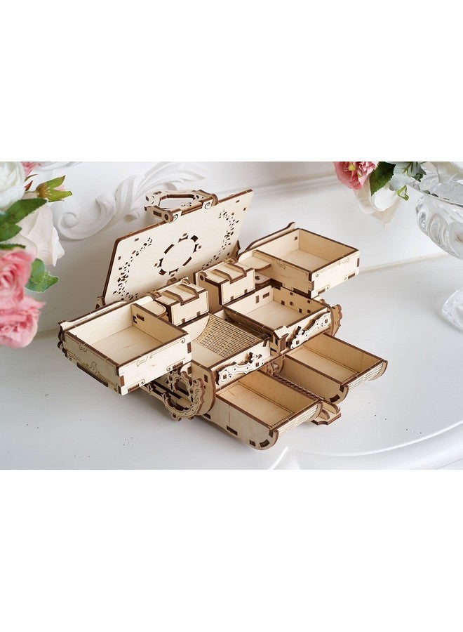 Ugears Amber Box Learning Activity 3D Wooden Puzzle Model Kits for Adults and Teens - Exclusive Antique Box for Storage with Amber, Amazing Gifts for Girls, Awesome Anniversary Box Gift for Women - Image 4