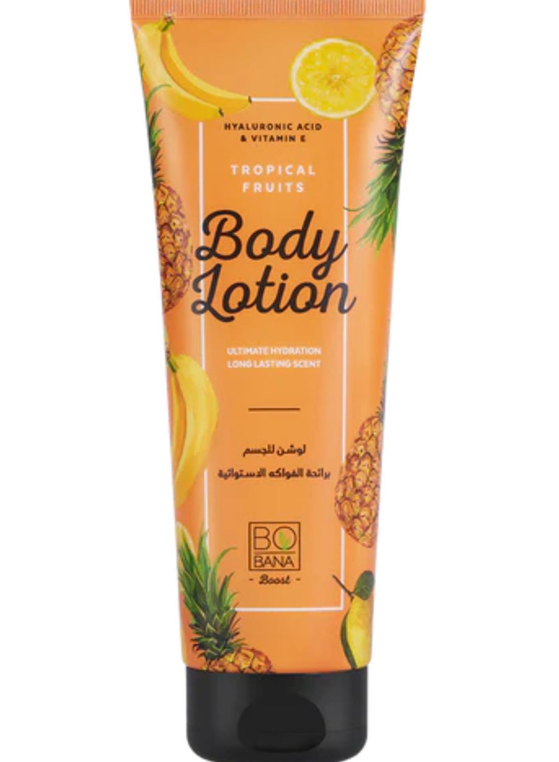 بوبانا لوشن للجسم بالفواكه الاستوائية مع حمض الهيالورونيك وفيتامين اى 240 مل - Image 1