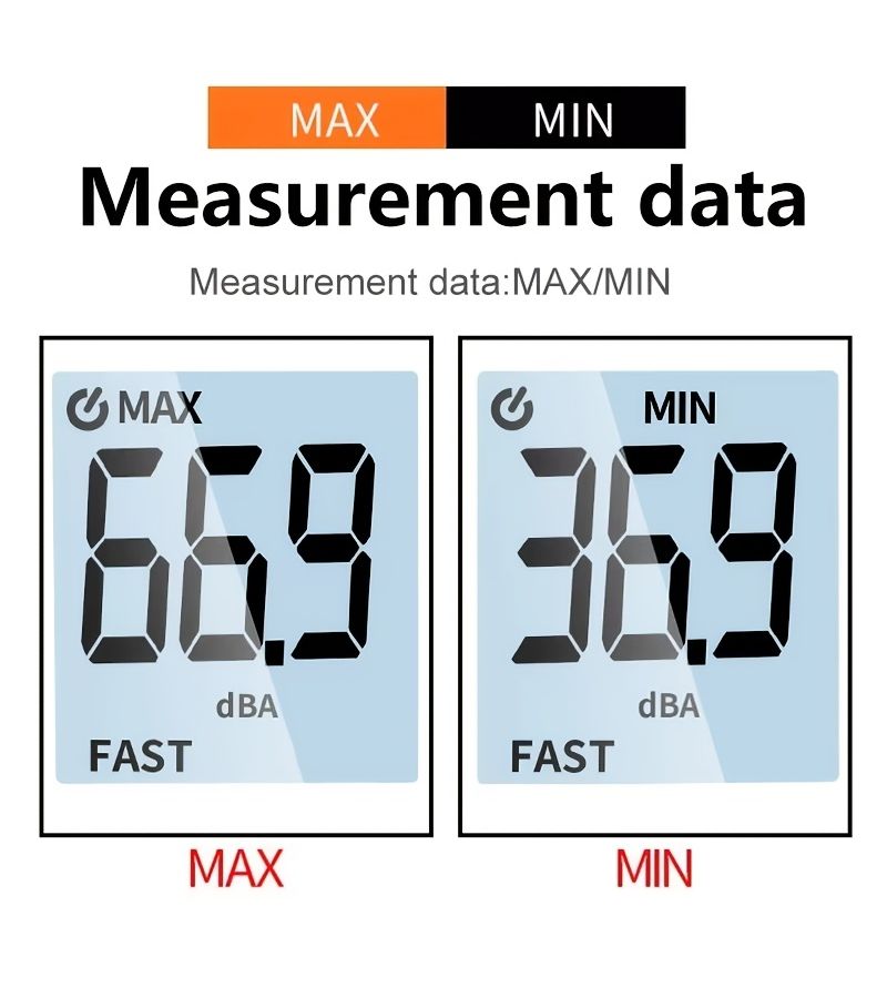 SK38 Black High Precision Sound Level Meter Decibel Monitor Portable Noise Tester For Home Volume Measurement - Image 5
