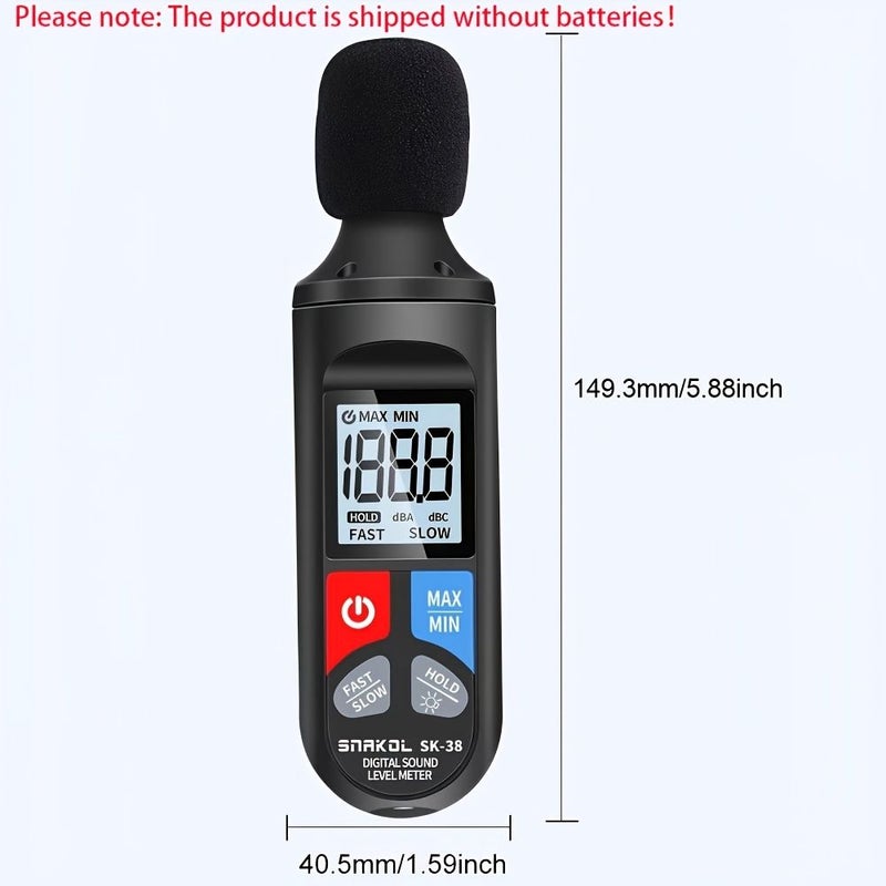 SK38 Black High Precision Sound Level Meter Decibel Monitor Portable Noise Tester For Home Volume Measurement - Image 2