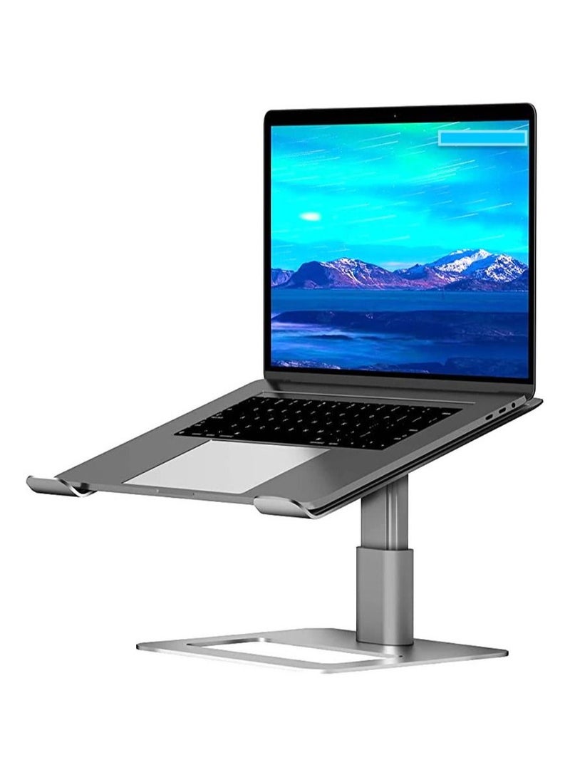 Aluminum Grey Laptop Stand with Adjustable Height - Image 1