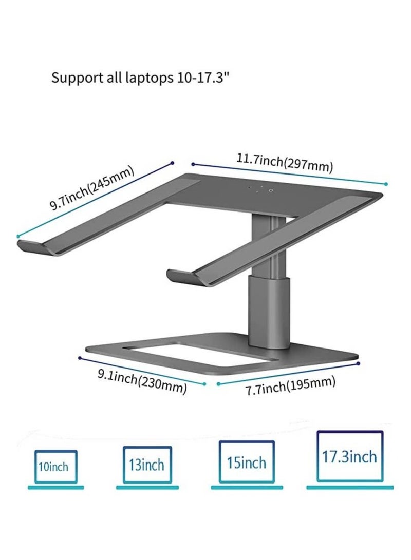 Aluminum Grey Laptop Stand with Adjustable Height - Image 2