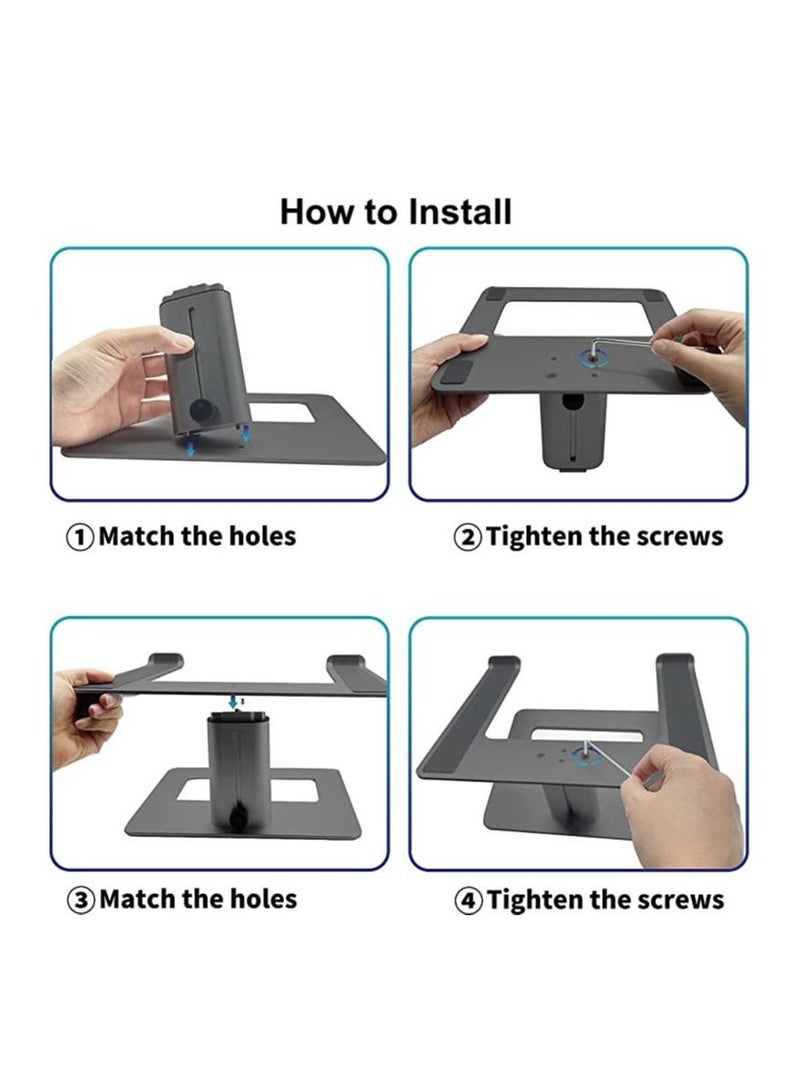 Aluminum Grey Laptop Stand with Adjustable Height - Image 3