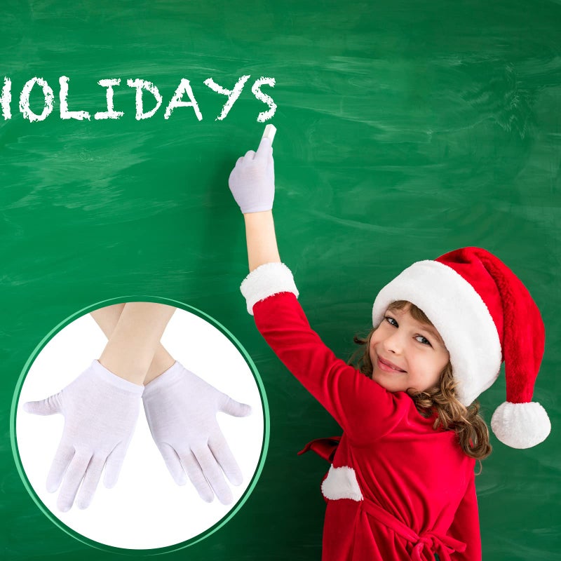 SATINIOR 20 Pairs White Kids Gloves Formal Costume Cotton Gloves for Boys Girls Dance Halloween Party Cosplay (6-10 Years) - Image 4