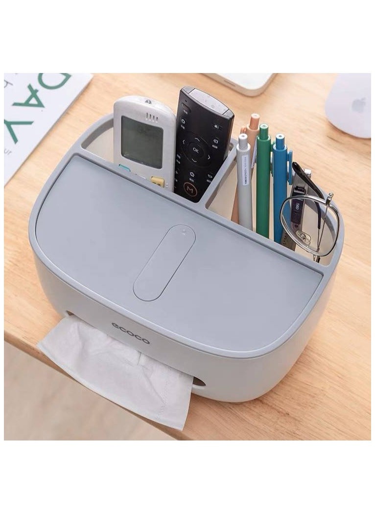 ecoco ECOCO Tissue Box Cover Holder With Storage, Multi-Function Tissue Box  - Image 3