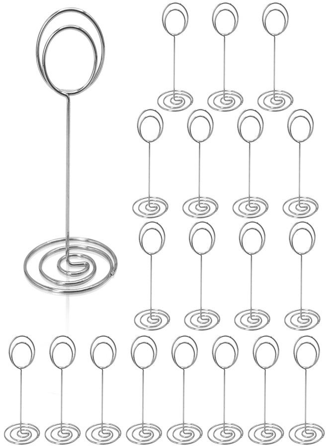 RONTEDA Table Number Holders 20Packs - 3.35 Inch Table Number Stands Place Card Holder for Wedding Party Graduation Reception Restaurant Home Photo Picture Office Memo (Silver, 3.35") - Image 1