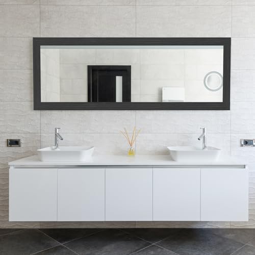 LONGKING 32ft x 4.2in Black Mirror Tape Border, Peel and Stick Mirror Border for Bathroom, Waterproof PVC Wallpaper, 393x4.2 in - Image 2