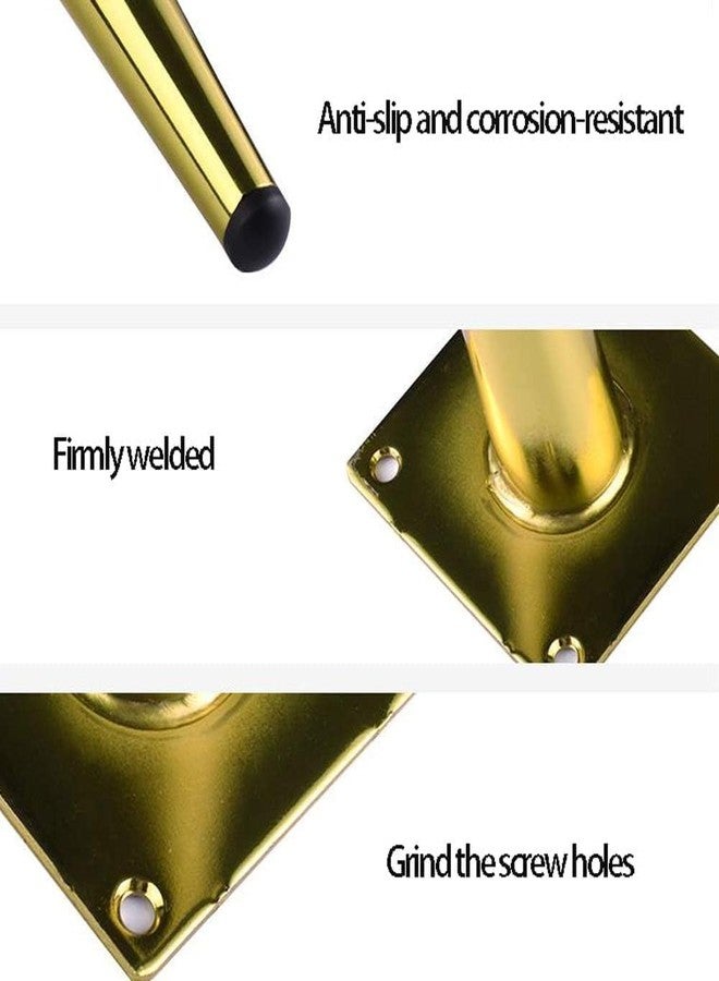 HIRVALL_Set of 04 Round Sleek Tapered Chair Legs Sofa Table Legs Furniture Legs Replacement Tool_ Straight & Taper, with Mounting Screws (08", Gold) - Image 4