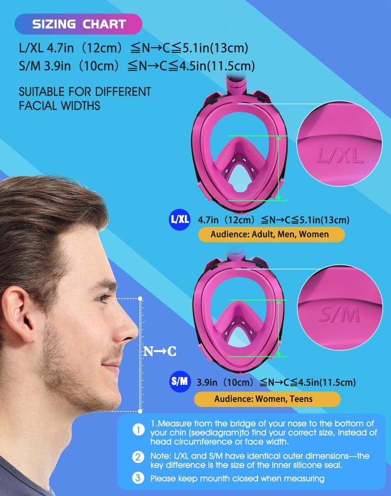 Greatever G2 Full Face Snorkel Mask with Latest Dry Top System,Foldable 180 Degree Panoramic View Snorkeling Mask with Camera Mount,Safe Breathing,Anti-Leak&Anti-Fog - Image 5
