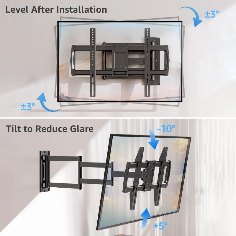 MOUNTUP 37.9" Long Arm TV Wall Mount for Most 42-75 Inch TVs, Full Motion Corner Wall Mount TV Bracket with Extension & Tilt & Swivel Articulating Arm, Max VESA 600x400mm and Up to 99 lbs, MU0047-L - Image 2