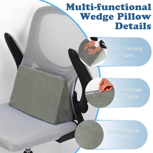Zantle Small Wedge Pillow, Wedge Pillow for Bed Sores, Positioning Pillow, Positioning Wedge, Mini Pillow for Laptop and Yoga, Small Foam Wedge for Chair (1 Unit, Grey) - Image 5