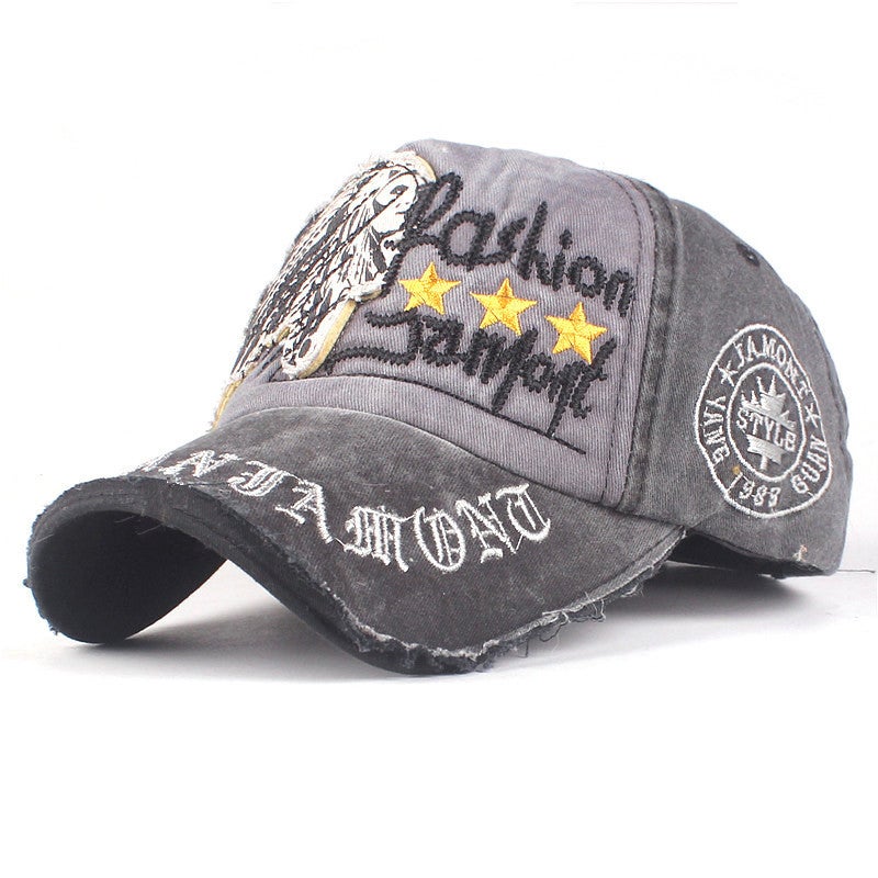 Baseball Cap European Unisex Embroidery Casual Letter Distressed Outdoor  Hat - Image 2