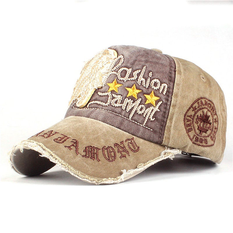 Baseball Cap European Unisex Embroidery Casual Letter Distressed Outdoor  Hat - Image 4