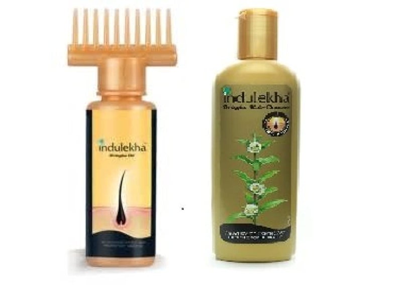 Indulekha Combo Set  Bringha Hair Oil 100ml and Anti Hair Fall Shampoo 200ml Hair Cleanser