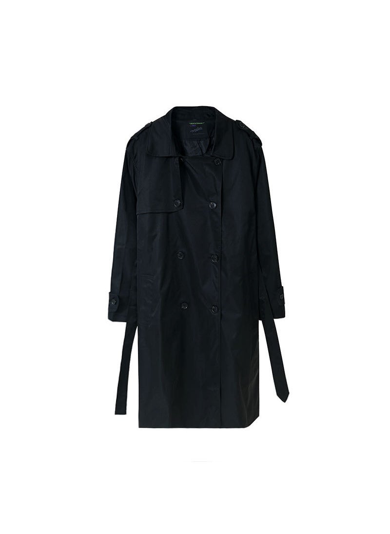Mens Autumn Double Breasted Trench Coat Black