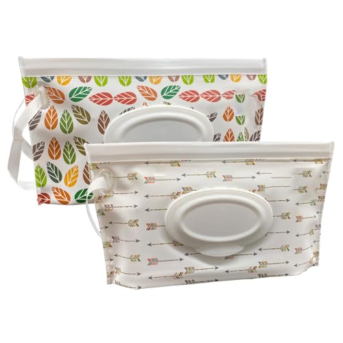 VOONGOR Baby Wipes Dispenser, 2 Pack Reusable Travel Wipes Case, Portable Refillable Baby Wipe Holder Wipes Container for Travel & Home Use - Image 1