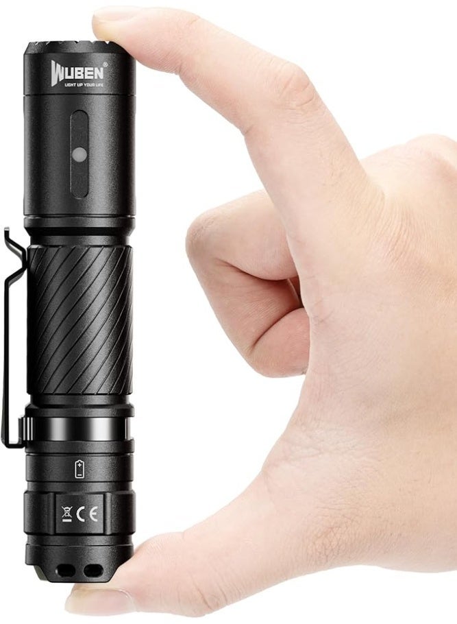 WUBEN Torch Light Rechargeable WUBEN C3 Flashlights 1200 Lumen Led Rechargeable Torch Light 6 Modes Super Bright, IP68 Waterproof Torch, Best for Camping, Outdoor, Emergency, Everyday Carry, Gifts for Men - Image 1