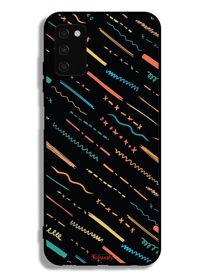 Tolwak Samsung Galaxy A02s Protective Case Cover X Lines Abstract Pattern - Image 1