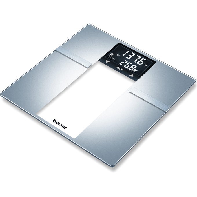 BF70 BODY FAT SCALE WEIGHT WATER MORE SMART DIGITAL SCALE FOR FULL BODY ANALYSIS BMI CALORIE DISPLAY APP SYNC VIA BLUETOOTH USER RECOGNITION 8 MEMORY SPACES GREY