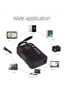 BYGD 300W Car Power Inverter DC 12V To 220V AC Converter LED Display Sockets Modified Sine Wave Power Inverter With 4 USB Ports For Laptop Car Plug Adapter Car Power Inverter Car Charger Fast Charger  - Image 4