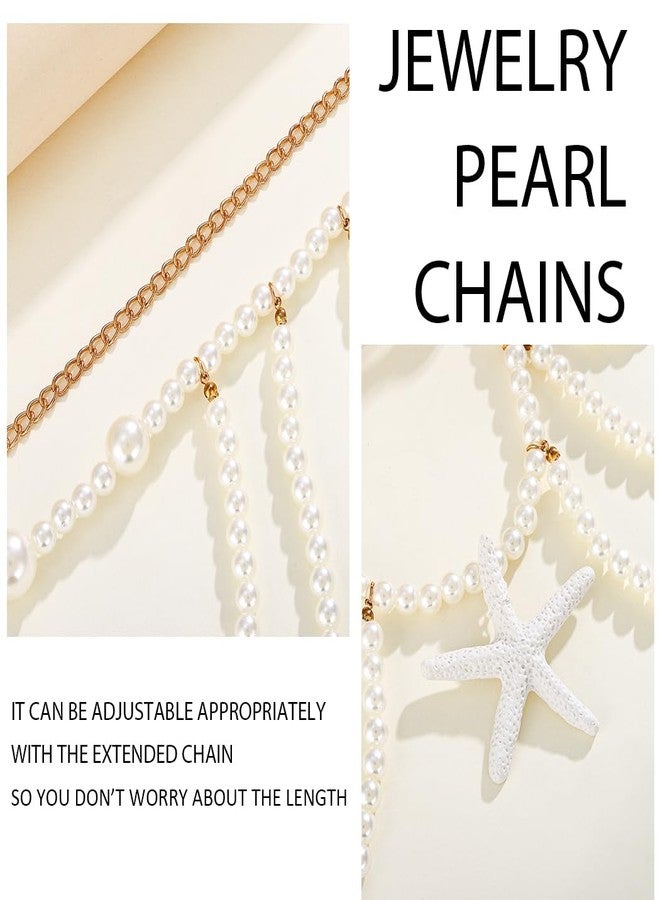 Bmirth Starfish Waist Chain Pearl Body Chain Jewelry Pearl Belt Waist Chain Dress Summer Beach Body Accessories for Women (Starfish waist chain) - Image 5