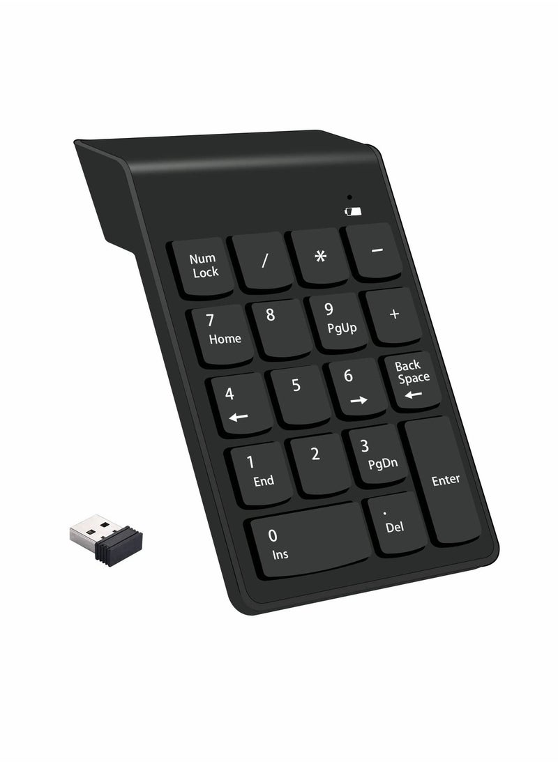 Excefore - Wireless Silent Number Pad Portable Numeric Keypad Keyboard with Mini USB Receiver for Laptop Notebook, Desktop PC Computer, Compatible with Windows, 10 Million Keystrokes Life，10M Use Distance - Image 1
