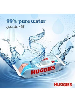 Huggies Huggies Baby Wipes Pure, 2+1 Free, 56S X 3 Pack (168 Wipes)  - Image 3