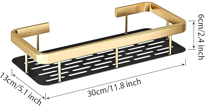 2 PCS Aluminum Wall Mounted Bathroom Organiser, Floating Shelf for Wall for Bathroom Cabinet Multifunctional Large Capacity Bathroom Rack, Bathroom Shelf for Wall (Black)  - Image 4