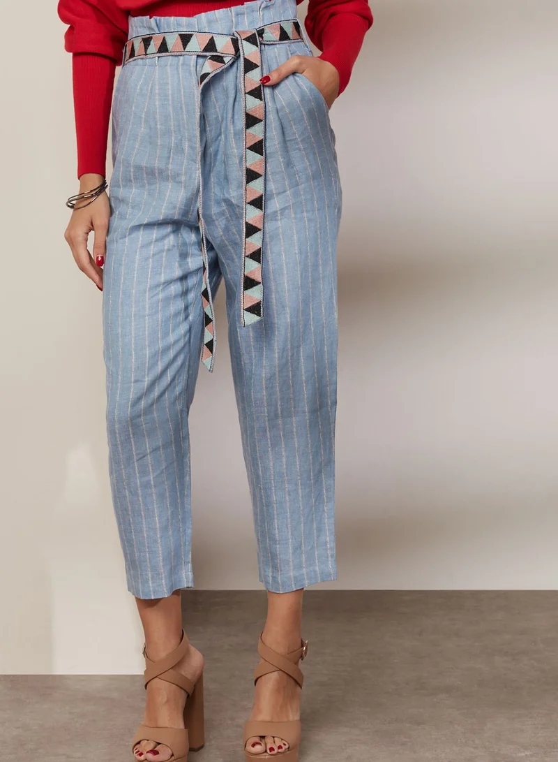 Moon River Belted Cropped Pants