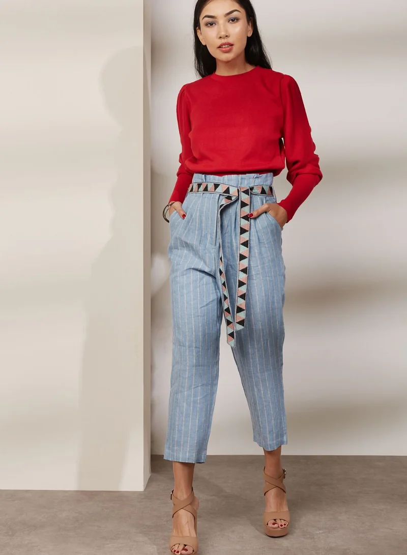 Moon River Belted Cropped Pants