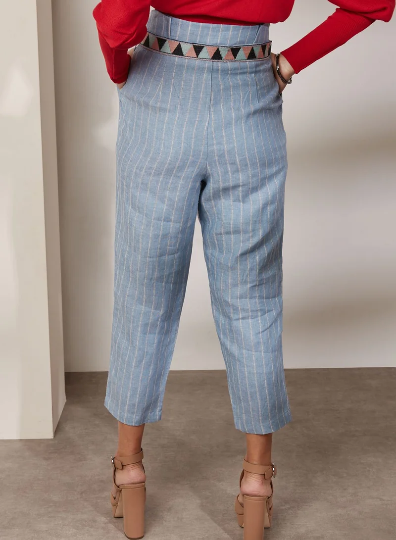 Moon River Belted Cropped Pants