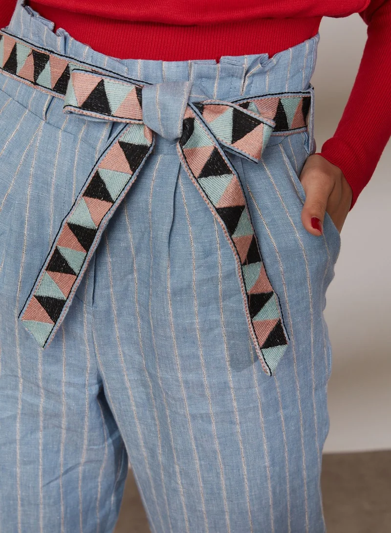 Moon River Belted Cropped Pants