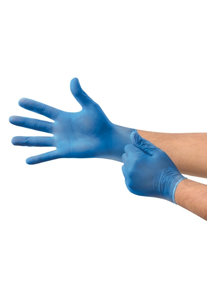 Packwell vinyl Gloves blue powder free Medium 100 pcs - Image 2