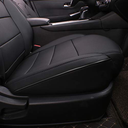 EKR Custom Fit Full Set Car Seat Covers for Select Nissan Sentra SV,SR,S 2020 2021 2022 - Leatherette (Black) - Image 2
