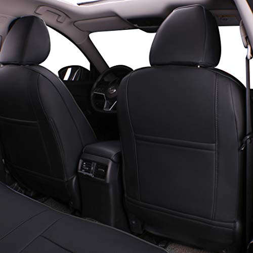 EKR Custom Fit Full Set Car Seat Covers for Select Nissan Sentra SV,SR,S 2020 2021 2022 - Leatherette (Black) - Image 4