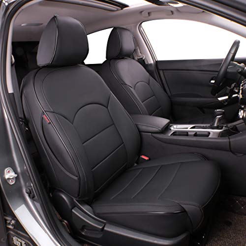 EKR Custom Fit Full Set Car Seat Covers for Select Nissan Sentra SV,SR,S 2020 2021 2022 - Leatherette (Black) - Image 1