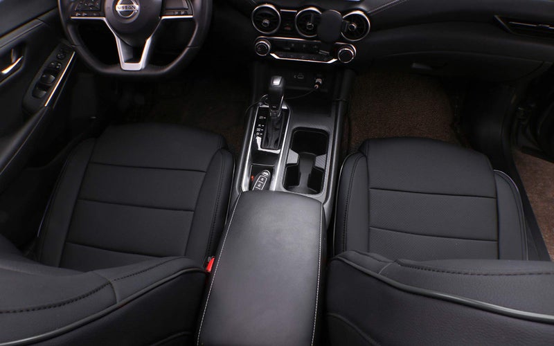 EKR Custom Fit Full Set Car Seat Covers for Select Nissan Sentra SV,SR,S 2020 2021 2022 - Leatherette (Black) - Image 3