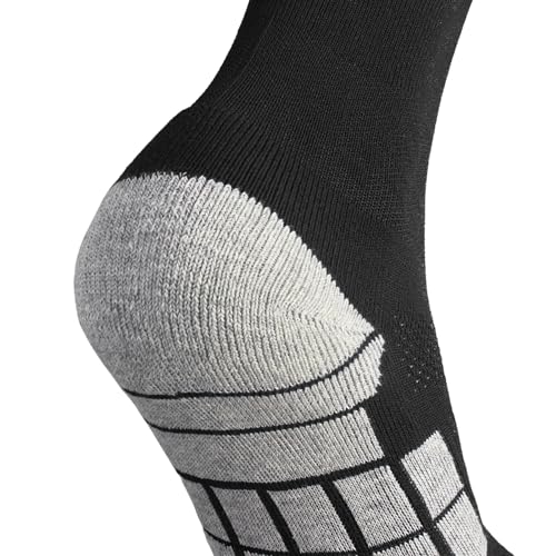 CWVLC Men's Soccer Socks 1 Pairs, Football Sport, Baseball Softball Team Athletic Socks, Knee High Long Tube Cotton Arch Ankle Compression Socks, Black, X-Large - Image 5