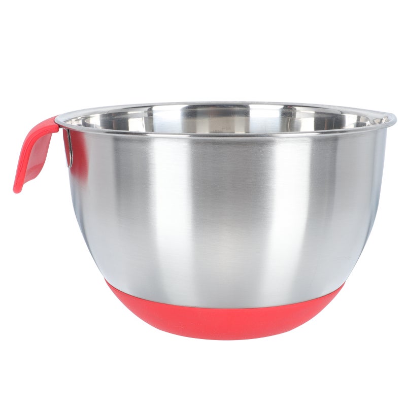 2 pcs Silicone Stainless Steel Bowl Mixing Bowl Inclined Mouth Salad Bowl - Image 1