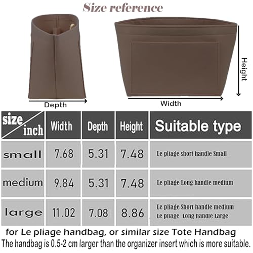 Lckaey bag Organizer Insert for Longchamp Le Pliage Neo(Large) Handbags Insert Organizer 1012 coffee-L - Image 2