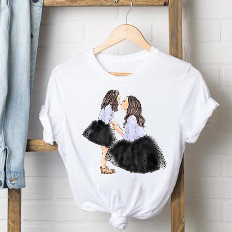 Watercolor Mother Print Women'S T-Shirt Trend Fashion All-Match Modal Cotton Women'S Short Sleeve Shirt For Women - Image 1