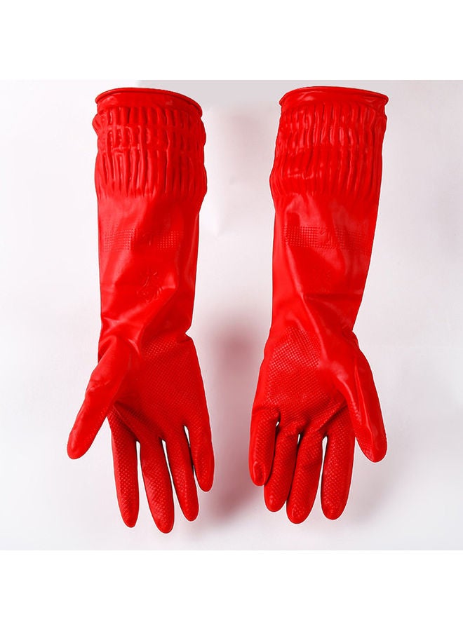 5-Pairs Of Home Kitchen Dish Washing Protective Gloves Red - Image 4