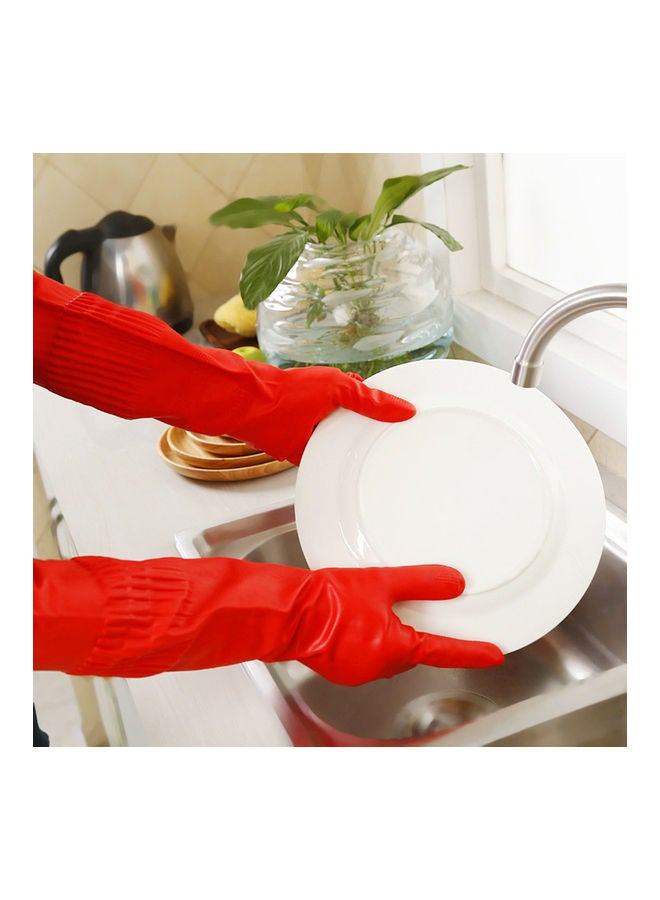 5-Pairs Of Home Kitchen Dish Washing Protective Gloves Red - Image 2