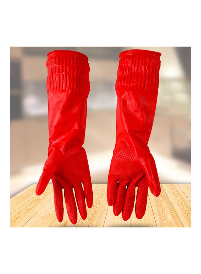 5-Pairs Of Home Kitchen Dish Washing Protective Gloves Red - Image 3