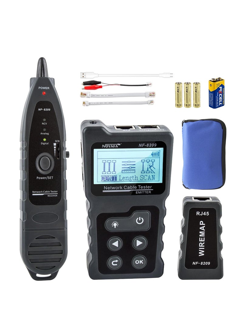 NOYAFA Advanced Cable Tester with PoE Multifunction Wire Tracker Network Cable Tester for te Toner Tool Kit with Bag Probe Audio Tone for LAN CAT5 CAT6 Tracker Underground Telephone Line Finder Home Repair  - Image 1