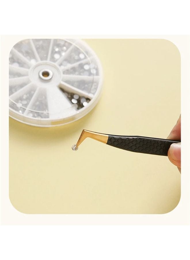 MZ35638803 Eyelash Tweezers Set Curved Straight Tip Metal Tool For Fake Eyelashes Nail Art - Image 2