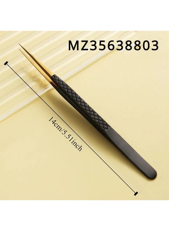 MZ35638803 Eyelash Tweezers Set Curved Straight Tip Metal Tool For Fake Eyelashes Nail Art - Image 1