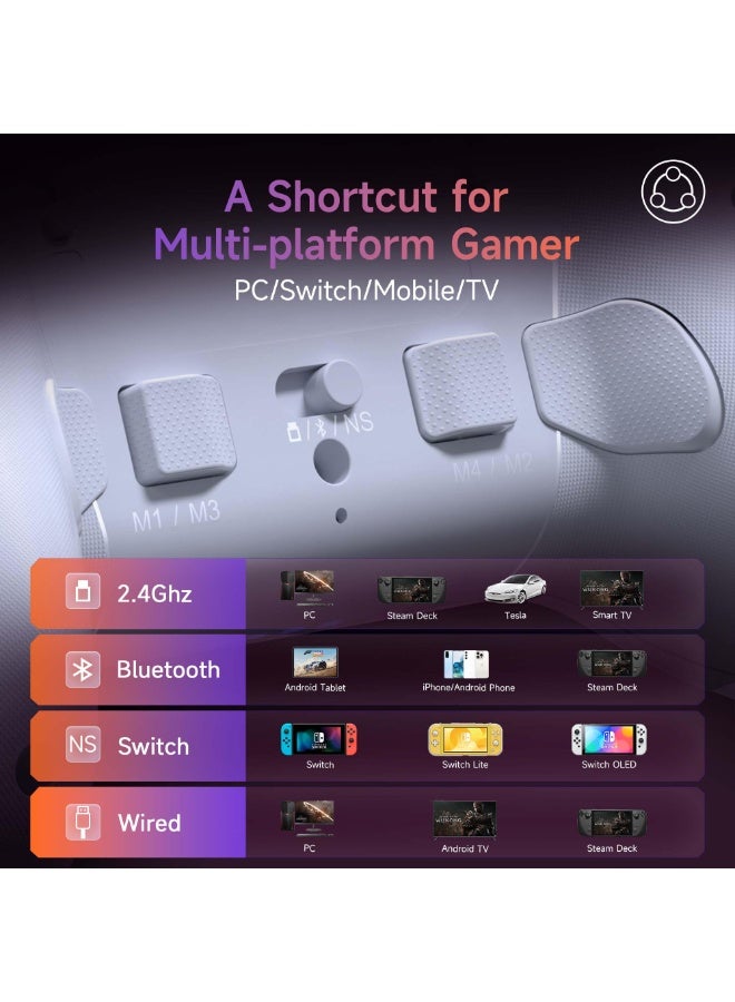 EasySMX X20 Wireless Gaming Controller with RGB Backlit, 2-Stage Hall Effect Stick, 1000Hz Polling Rate, 6-Axis Gyro on Multi-Platform, Mech Buttons- Compatible with PC/Switch/Steam/Android - Image 5