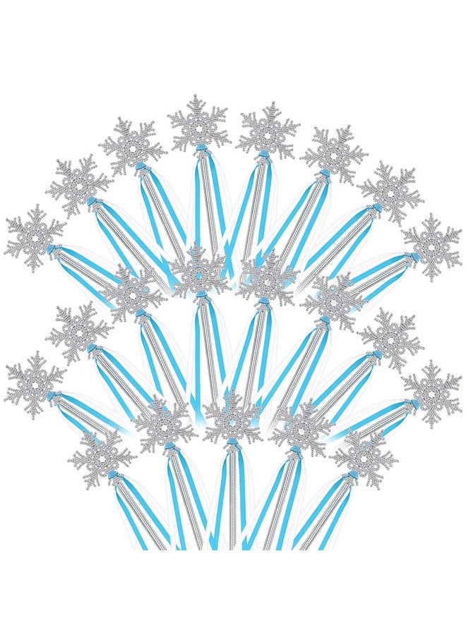 Civaner 21 Pieces Frozen Wand Winter Princess Wands Snowflake Wand Silver Wand Frozen Snowflake Wand Snowflake Magic Wand Ice Princess Snowflake Wands Dazzling Party Favors For Birthday Party Playing Dress - Image 2
