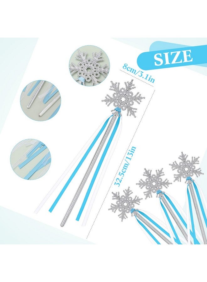 Civaner 21 Pieces Frozen Wand Winter Princess Wands Snowflake Wand Silver Wand Frozen Snowflake Wand Snowflake Magic Wand Ice Princess Snowflake Wands Dazzling Party Favors For Birthday Party Playing Dress - Image 3
